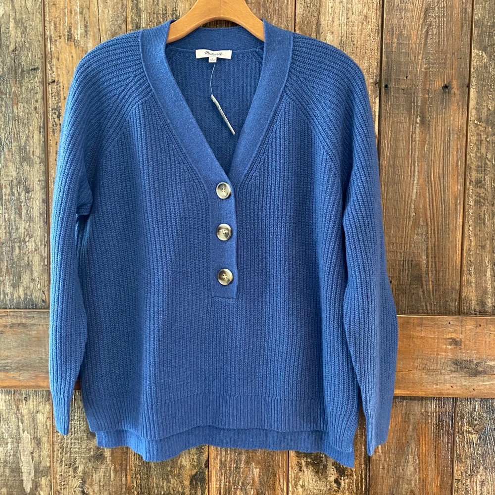 Madewell S NWT Blue Chunky Knit Sweater